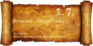 Krucsai Tatjána névjegykártya
